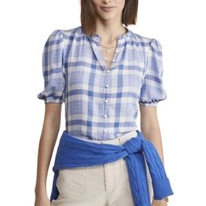 Vineyard Vines brushed cotton plaid Women's Top, Size Small